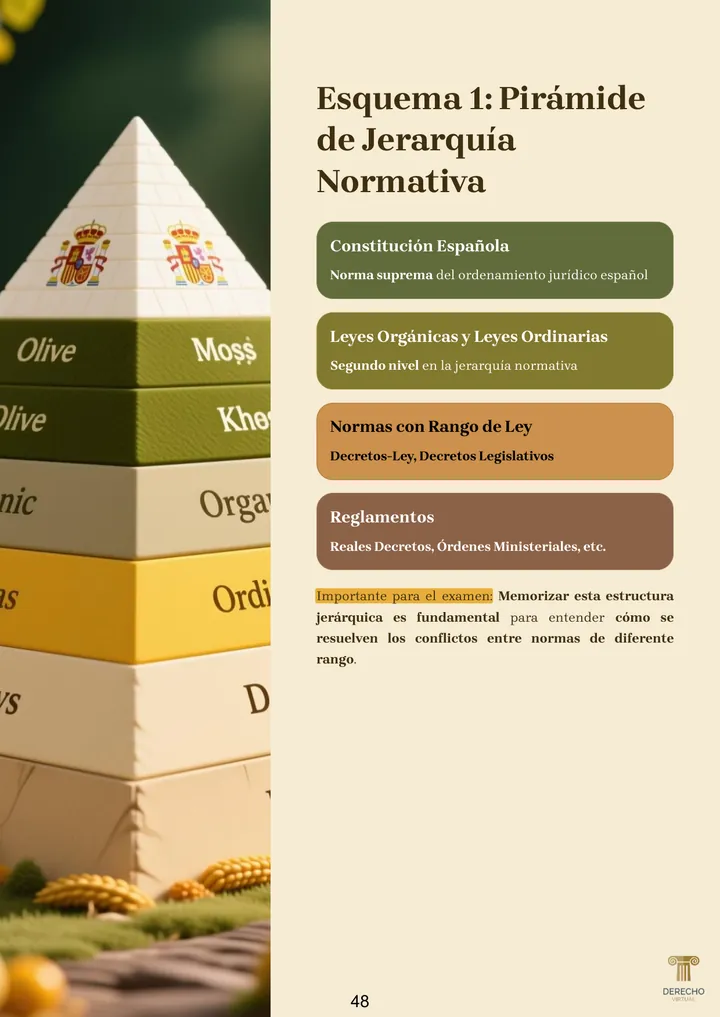 Página real del manual de Constitucional I: Esquema 1: pirámide de jerarquía normativa